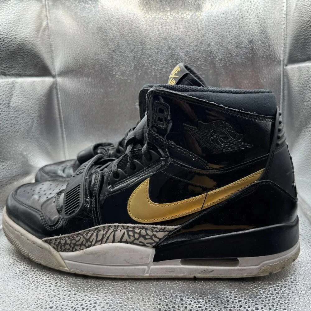 Size 13 Nike Air Jordan Legacy 312 Mid Black Gold Mens Athletic Shoes AV3922-007